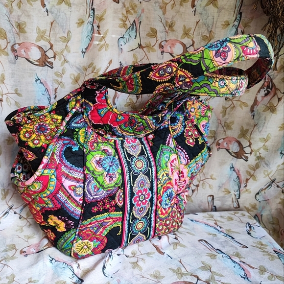 Vera Bradley SUZANI Floral Quilted Zippered Tote Crossbody Laptop Bag - Picture 12 of 13